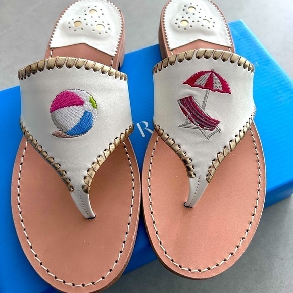Brand New Jack Roger’s Leather Sandals Size 10 Beach Chair Sandals - Picture 1 of 9